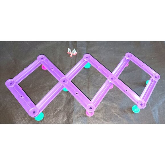 1980s Vitange Expandable Wall-Mounted Coat Rack Colorful Pegs Kitsch - Picture 9 of 10